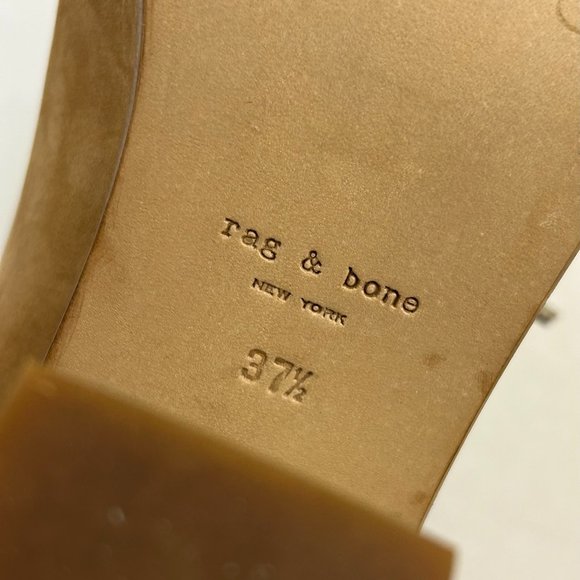 Rag & Bone Trafford Suede Peep-Toe 4" Heels Booties Sz 37.5 or US 7          - 1 - Picture 9 of 11